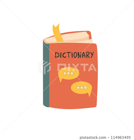 Dictionary isolated on white background. Vector flat illustration Dictionary isolated on white background. Vector flat illustration 114963495