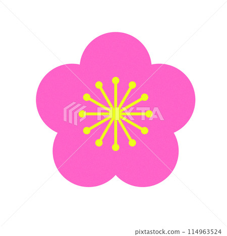 A simple stamp-style plum blossom illustration 114963524