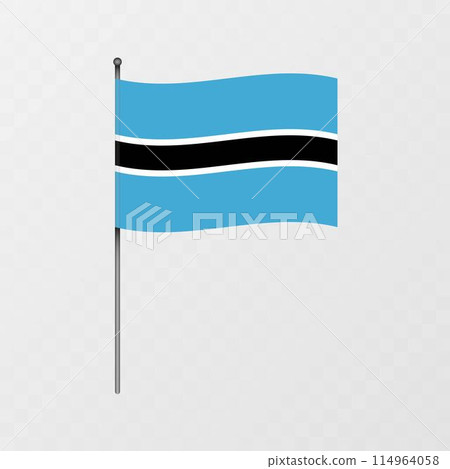 Botswana national flag on flagpole. Vector illustration. Botswana national flag on flagpole. Vector illustration. 114964058