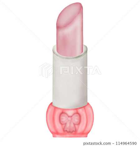 Pink lipstick hand drawn modern trendy design lips makeup icon for app and web 114964590