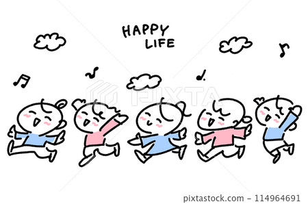 婦女們歡快地奔跑著,微笑著,跳躍著,快樂,希望,有趣,簡單可愛的線條畫插圖。 婦女們歡快地奔跑著,微笑著,跳躍著,快樂,希望,有趣,簡單可愛的線條畫插圖。 114964691