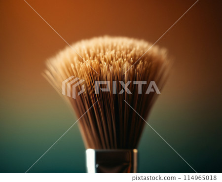 Macro photo of a cosmetic brush in powder 114965018