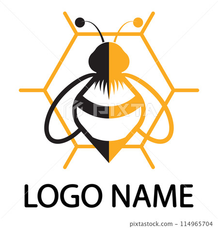 bee logo illustrations design icon 114965704