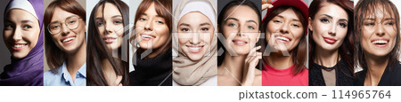 Collage of Happy young women. Beautiful smiling Girls Collage of Happy young women. Beautiful smiling Girls 114965764