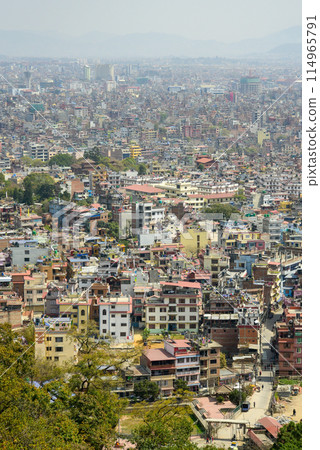 A beautiful view of Swayambhunath in Kathmandu, the capital of Nepal 114965791
