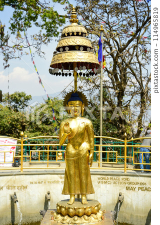 尼泊爾首都加德滿都斯瓦揚布納特寺風景非常美麗 114965819