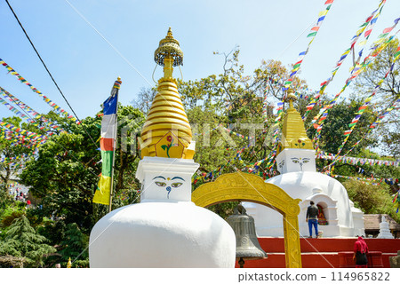 尼泊爾首都加德滿都斯瓦揚布納特寺風景非常美麗 尼泊爾首都加德滿都斯瓦揚布納特寺風景非常美麗 114965822