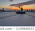 Monument at Cape Noshappu in Wakkanai, Hokkaido at sunset 114966033