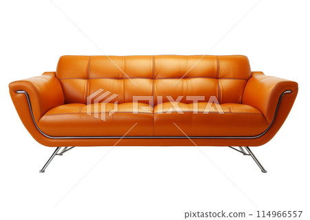Brown leather sofa isolated on white background Brown leather sofa isolated on white background 114966557