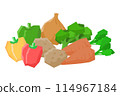 A simple illustration of various fresh vegetables arranged together 114967184