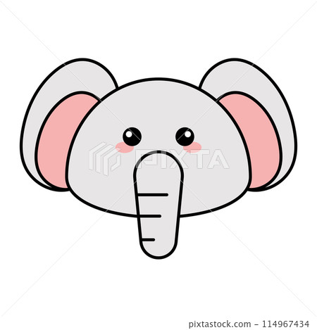 Cute kawaii elephant emoji icon Vector 114967434