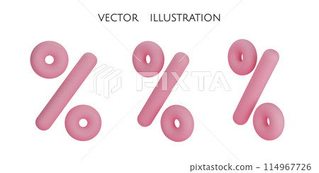 Percent sign. Percentage, discount, sale, promotion concept. 3d vector icon illustration. 114967726