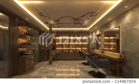 Hairdresser salon exterior modern design 114967859