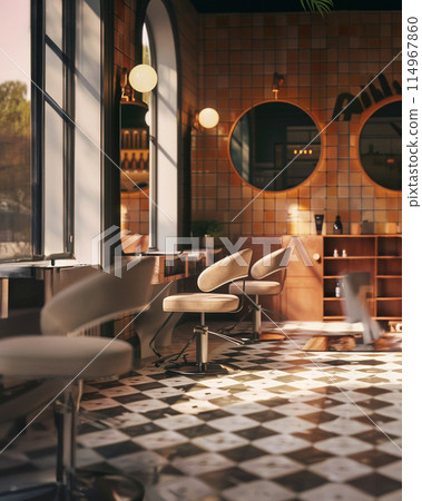 Hairdresser salon exterior modern design Hairdresser salon exterior modern design 114967860
