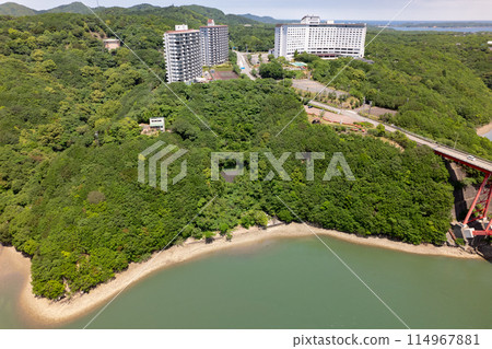Matoya Bay Bridge (aerial view taken by drone) 114967881