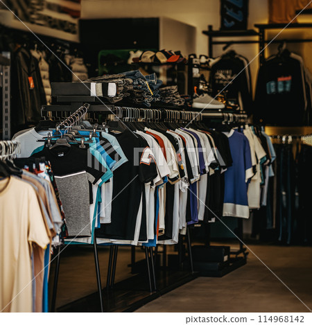 Department of youth sports and casual clothing, sale, active lifestyle concept 114968142