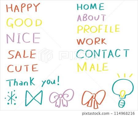 Character symbol material collection_Colorful markers 114968216