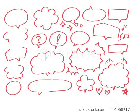 Speech bubble material collection_red marker 114968217