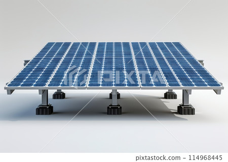 Future energy solutions with modern solar panels. Solar panel system, designed with highly efficient blue photovoltaic cells Future energy solutions with modern solar panels. Solar panel system, designed with highly efficient blue photovoltaic cells 114968445