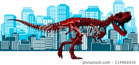 colored Tyrannosaurus skeleton image vector illustration design 114968910