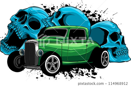draw of hot rod car vector illustration design draw of hot rod car vector illustration design 114968912