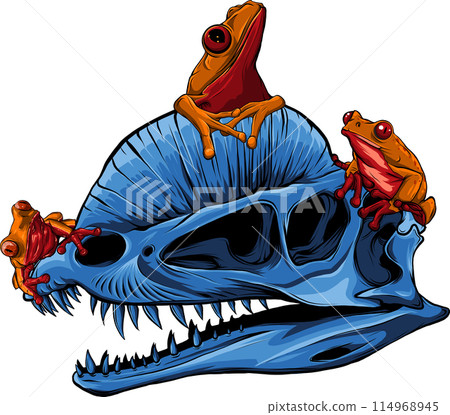 skull of dilophosaurus dinosaur vector illustration design skull of dilophosaurus dinosaur vector illustration design 114968945