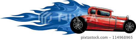 draw of hot rod car vector illustration design 114968965