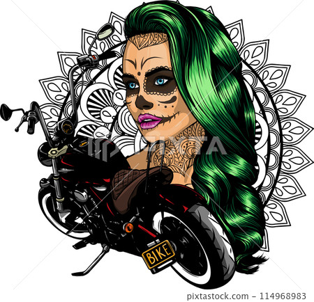 illustration of custom motorcycle chopper vector design 114968983