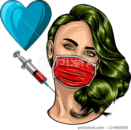 vector illustration of Syringe for vaccination design 114968988