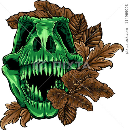 skull of dinosaur tyrannosaurus rex. vector illustration design 114969008