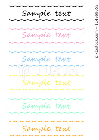Simple decorative set illustrations of wavy lines 114969055