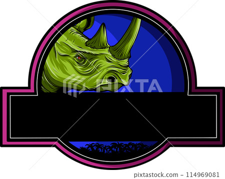 coloful head rhino. vector illustration design draw coloful head rhino. vector illustration design draw 114969081