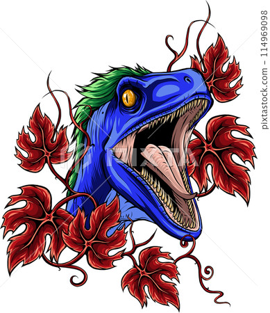 Velociraptor Dinosaur Vector Illustration on white background Velociraptor Dinosaur Vector Illustration on white background 114969098
