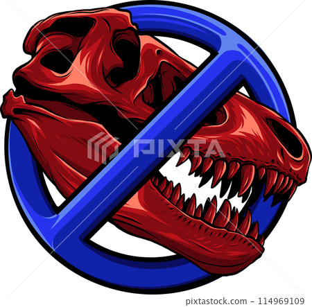 skull of dinosaur tyrannosaurus rex. vector illustration design skull of dinosaur tyrannosaurus rex. vector illustration design 114969109