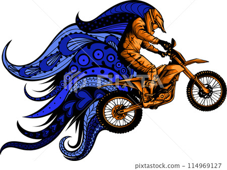 vector motocross rider ride the motocross bike vector motocross rider ride the motocross bike 114969127
