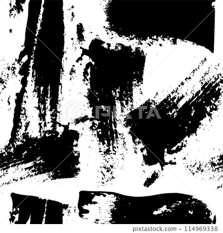 Black brushstrokes hand drawn background. Monochrome grunge texture. Black dry brush strokes drawing. Abstract paint swabs on white background. Good for textile Black brushstrokes hand drawn background. Monochrome grunge texture. Black dry brush strokes drawing. Abstract paint swabs on white background. Good for textile 114969338