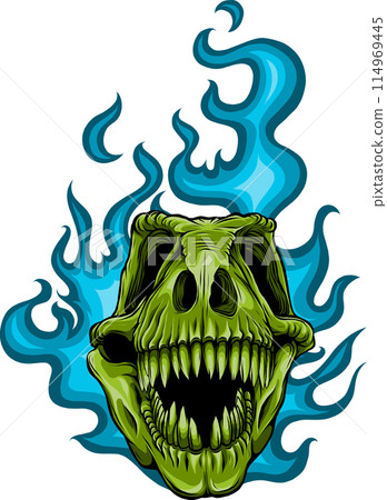 Tyrannosaurus skull vector illustration on white background Tyrannosaurus skull vector illustration on white background 114969445