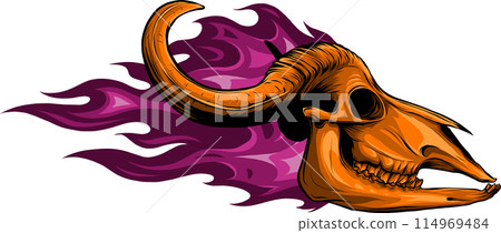 Bull skull with horns vector illustration design Bull skull with horns vector illustration design 114969484