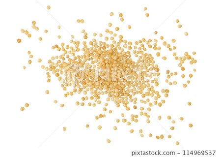 Amaranth grain seeds isolated on white background. Top view. Flat lay Amaranth grain seeds isolated on white background. Top view. Flat lay 114969537