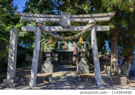Hachiman jinja shrine, on Oshima Island, Fukui, Japan Hachiman jinja shrine, on Oshima Island, Fukui, Japan 114969990