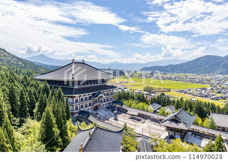 View of Katsuyama from Echizen Daibutu Buddhist temple, Fukui, Japan. View of Katsuyama from Echizen Daibutu Buddhist temple, Fukui, Japan. 114970028