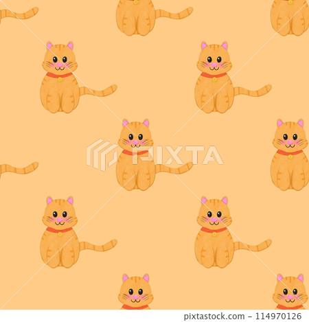 seamless pattern with cats 114970126