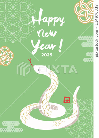 2025新年賀卡設計蛇年蛇插畫 2025新年賀卡設計蛇年蛇插畫 114970338