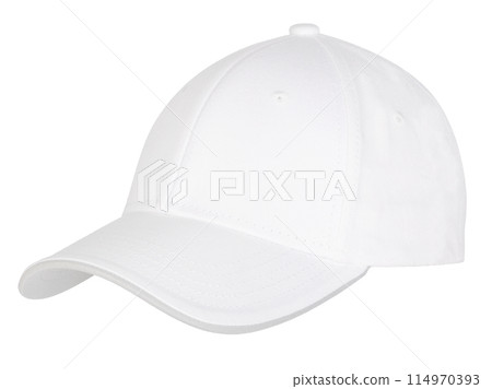 Plain White Baseball Cap, Isolated. Plain White Baseball Cap, Isolated. 114970393