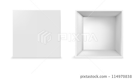 White box mock up top view 114970838