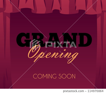 Vector poster design with red curtain with place for text. 114970864