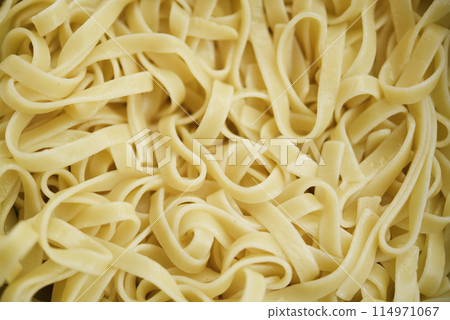 Boiled noodles in close-up.  Cooking noodles. 114971067