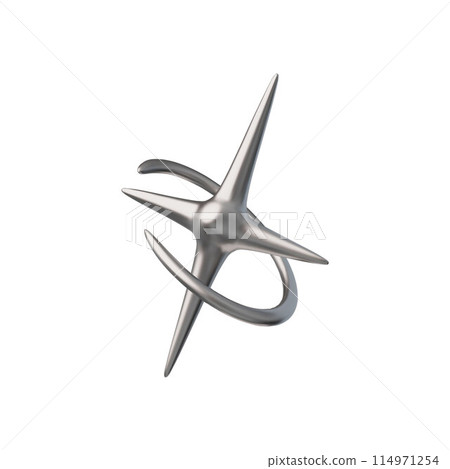 Metallic 3D Y2K icon vector illustration 114971254