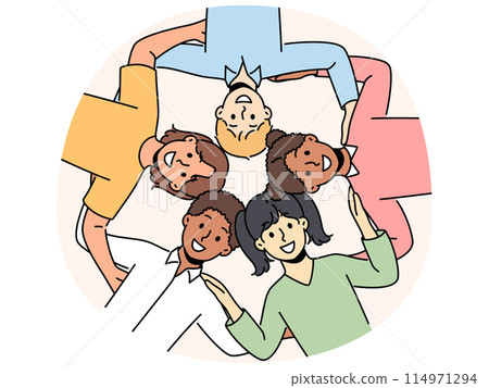 Multiracial little children smile and look at screen, symbolizing friendship and absence prejudice Multiracial little children smile and look at screen, symbolizing friendship and absence prejudice 114971294