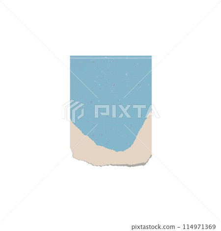 Realistic piece of torn blue paper, vector ripped cardboard fragment, vertical notice paper with marble chips texture Realistic piece of torn blue paper, vector ripped cardboard fragment, vertical notice paper with marble chips texture 114971369